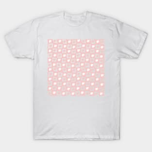 Monstera Deliciosa Leaf Checker Board - pastel blush pink T-Shirt